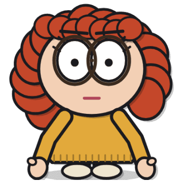 Sasha, a cut-paper cartoon character