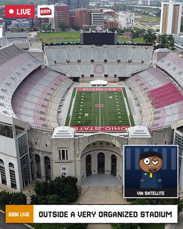 Photo: A football stadium